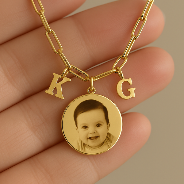 Kişiye Özel Fotoğraflı & Harfli Kolye Bileklik Hediyeli